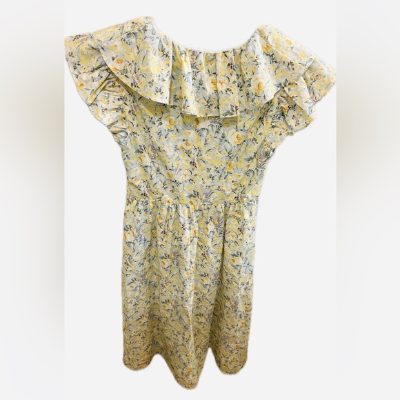 NWOT O.P.T. Kate Floral Ruffle Collar Midi Dress Women’s Small - Picture 8 of 16